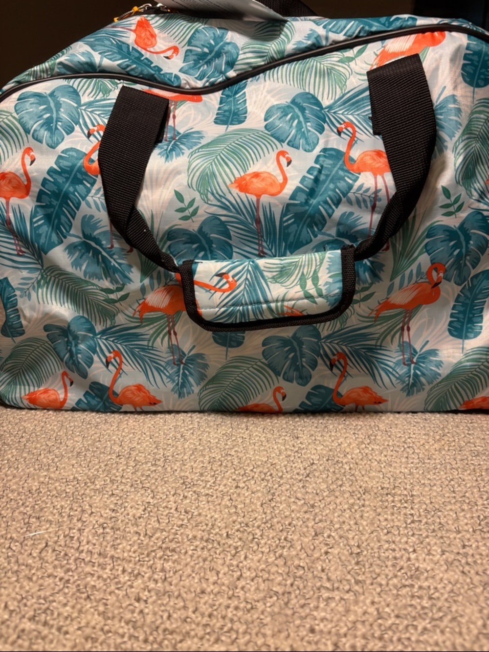Lucas Designer Carry On Travel Duffel Bag - Tropical Flaming Palm 22in. - Picture 4 of 10
